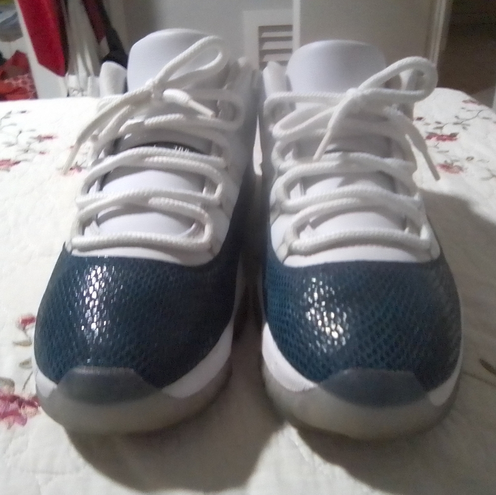 Jordan Blue and White Athletic Shoes